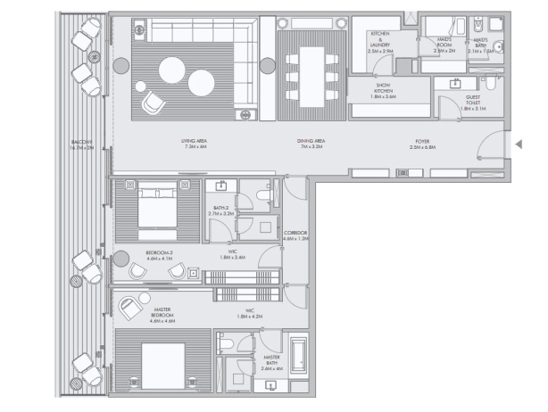 arada-armani-beach-residences-2bedroom-floorplan-2657-sqft
